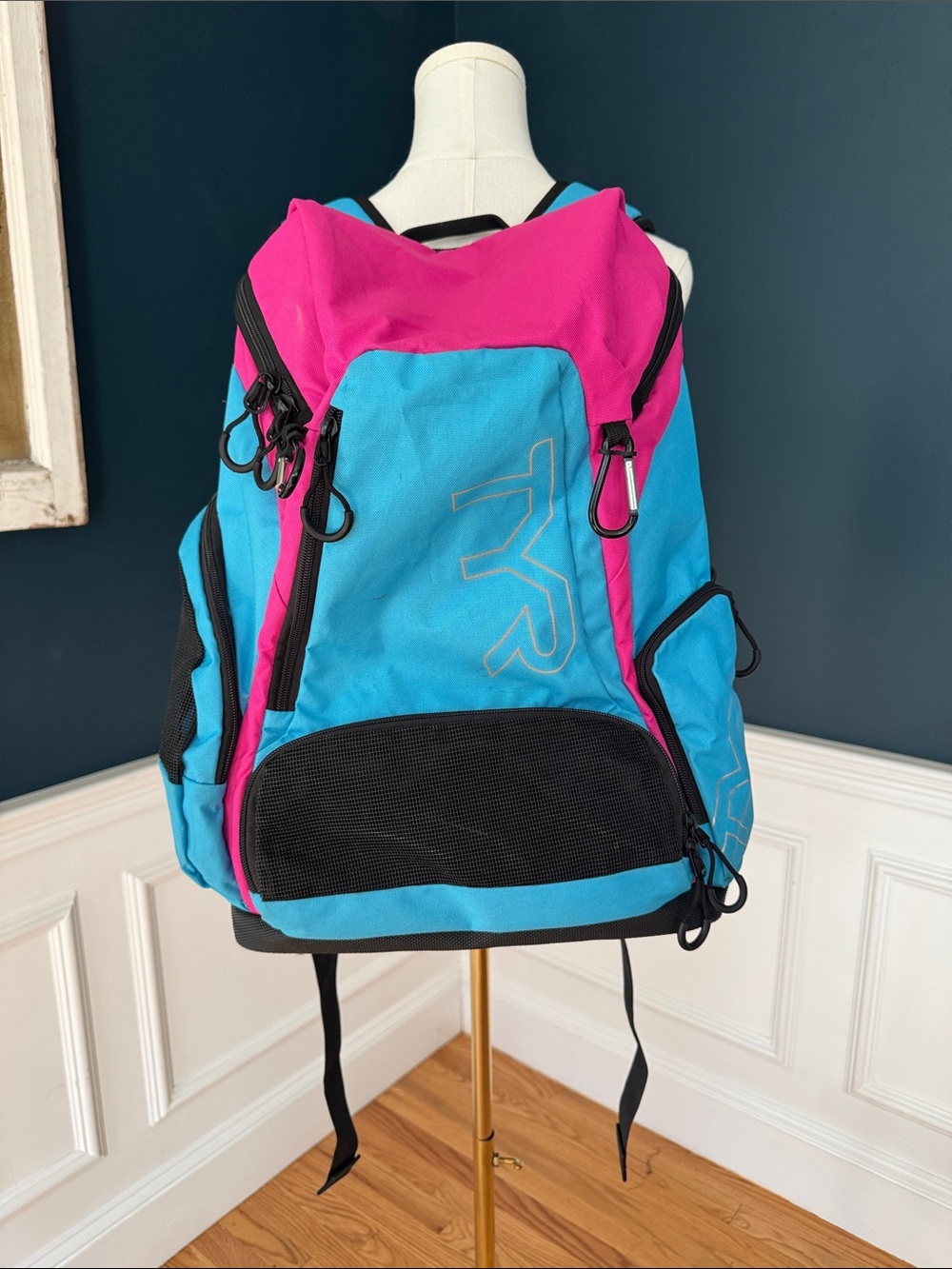 TYR Kids Two-Tone Pink and Blue Swim Backpack